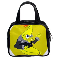 Funny Cartoon Punk Banana Illustration Classic Handbags (2 Sides) by BangZart