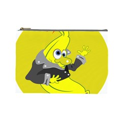 Funny Cartoon Punk Banana Illustration Cosmetic Bag (large)  by BangZart