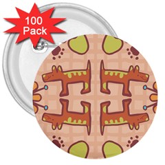 Pet Dog Design  Tileable Doodle Dog Art 3  Buttons (100 Pack)  by BangZart