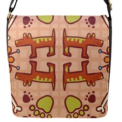 Pet Dog Design  Tileable Doodle Dog Art Flap Messenger Bag (s) by BangZart