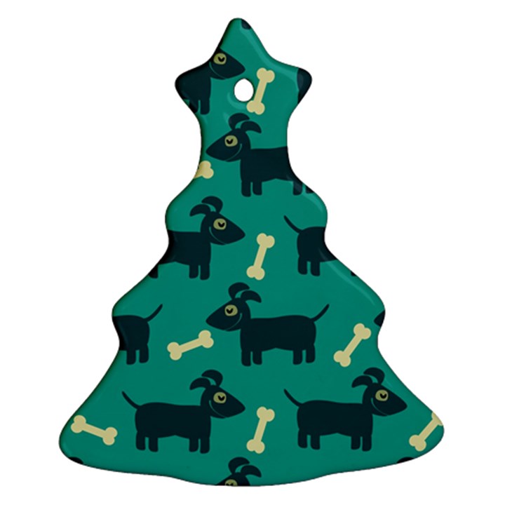 Happy Dogs Animals Pattern Ornament (Christmas Tree) 