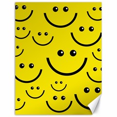 Digitally Created Yellow Happy Smile  Face Wallpaper Canvas 18  X 24  