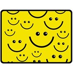 Digitally Created Yellow Happy Smile  Face Wallpaper Fleece Blanket (Large)  80 x60  Blanket Front