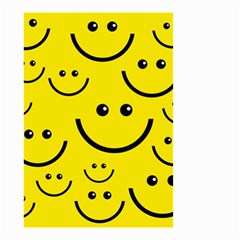 Digitally Created Yellow Happy Smile  Face Wallpaper Small Garden Flag (two Sides) by BangZart