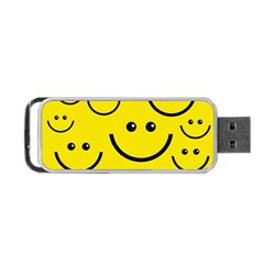 Digitally Created Yellow Happy Smile  Face Wallpaper Portable Usb Flash (one Side) by BangZart