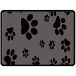 Dog Foodprint Paw Prints Seamless Background And Pattern Double Sided Fleece Blanket (Large)  80 x60  Blanket Front