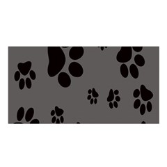 Dog Foodprint Paw Prints Seamless Background And Pattern Satin Shawl