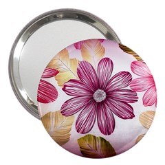 Flower Print Fabric Pattern Texture 3  Handbag Mirrors by BangZart