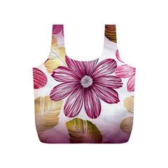 Flower Print Fabric Pattern Texture Full Print Recycle Bags (s) 