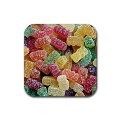 Jelly Beans Candy Sour Sweet Rubber Coaster (square)  by BangZart