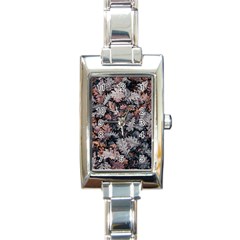 Leaf Leaves Autumn Fall Brown Rectangle Italian Charm Watch by BangZart