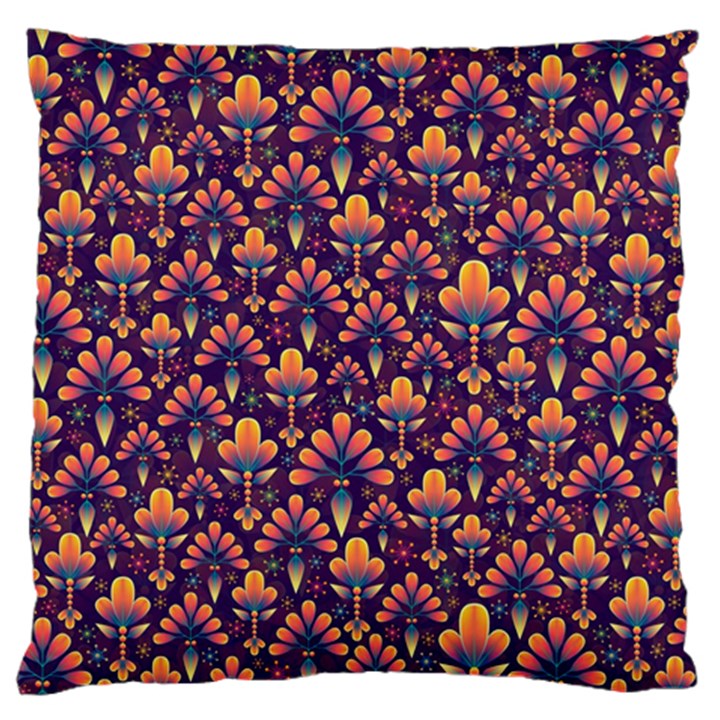 Abstract Background Floral Pattern Large Flano Cushion Case (One Side)