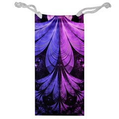 Beautiful Lilac Fractal Feathers Of The Starling Jewelry Bag by jayaprime