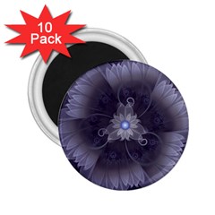 Amazing Fractal Triskelion Purple Passion Flower 2 25  Magnets (10 Pack)  by jayaprime