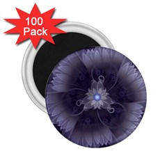 Amazing Fractal Triskelion Purple Passion Flower 2 25  Magnets (100 Pack)  by jayaprime