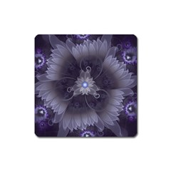 Amazing Fractal Triskelion Purple Passion Flower Square Magnet by jayaprime