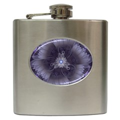 Amazing Fractal Triskelion Purple Passion Flower Hip Flask (6 Oz) by jayaprime