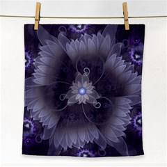 Amazing Fractal Triskelion Purple Passion Flower Face Towel by jayaprime