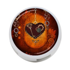 Steampunk, Heart With Gears, Dragonfly And Clocks 4-port Usb Hub (two Sides)  by FantasyWorld7