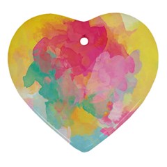 Pastel Watercolors Canvas                        Ornament (heart) by LalyLauraFLM