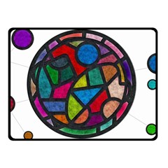 Stained Glass Color Texture Sacra Double Sided Fleece Blanket (small) 