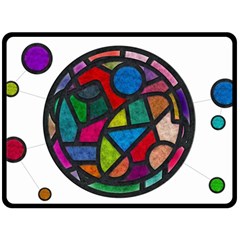 Stained Glass Color Texture Sacra Double Sided Fleece Blanket (large) 