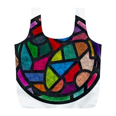 Stained Glass Color Texture Sacra Full Print Recycle Bags (l) 