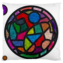 Stained Glass Color Texture Sacra Large Flano Cushion Case (one Side)