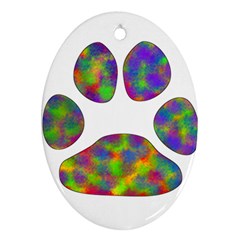 Paw Oval Ornament (two Sides) by BangZart