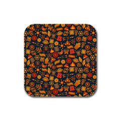 Pattern Background Ethnic Tribal Rubber Square Coaster (4 Pack)  by BangZart