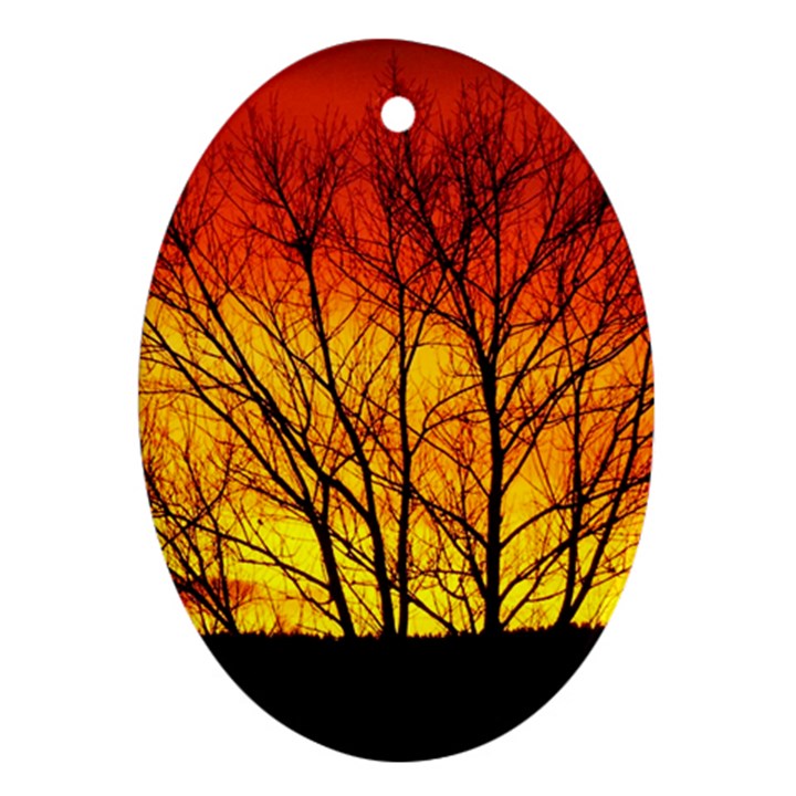 Sunset Abendstimmung Oval Ornament (Two Sides)