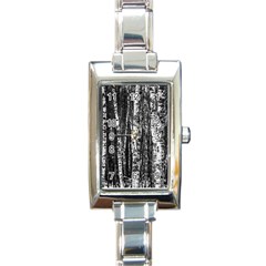 Birch Forest Trees Wood Natural Rectangle Italian Charm Watch by BangZart