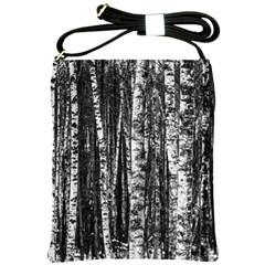 Birch Forest Trees Wood Natural Shoulder Sling Bags by BangZart