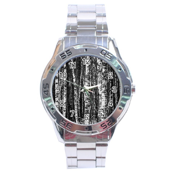 Birch Forest Trees Wood Natural Stainless Steel Analogue Watch