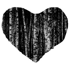 Birch Forest Trees Wood Natural Large 19  Premium Heart Shape Cushions