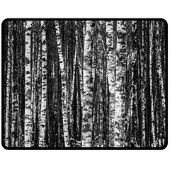 Birch Forest Trees Wood Natural Double Sided Fleece Blanket (medium) 