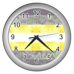 Nonbinary Flag Wall Clocks (silver)  by AnarchistTransPride