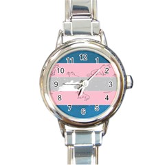 Pride Flag Round Italian Charm Watch by TransPrints