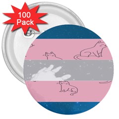 Pride Flag 3  Buttons (100 Pack)  by TransPrints