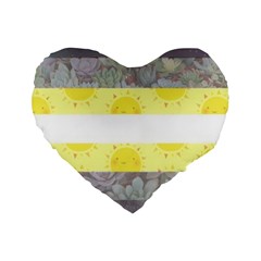 Cute Flag Standard 16  Premium Flano Heart Shape Cushions