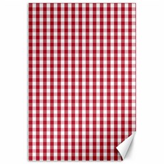 Usa Flag Red Blood Large Gingham Check Canvas 12  X 18   by PodArtist