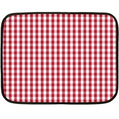 Usa Flag Red Blood Large Gingham Check Fleece Blanket (mini) by PodArtist