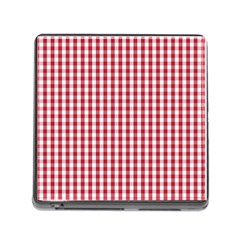 Usa Flag Red Blood Large Gingham Check Memory Card Reader (square) by PodArtist