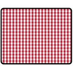 Usa Flag Red Blood Large Gingham Check Double Sided Fleece Blanket (medium)  by PodArtist