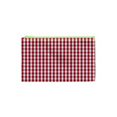 Usa Flag Red Blood Large Gingham Check Cosmetic Bag (xs) by PodArtist