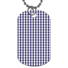 Usa Flag Blue Large Gingham Check Plaid  Dog Tag (two Sides) by PodArtist