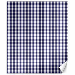 Usa Flag Blue Large Gingham Check Plaid  Canvas 20  X 24   by PodArtist