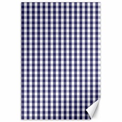 Usa Flag Blue Large Gingham Check Plaid  Canvas 20  X 30   by PodArtist