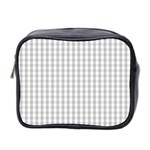 Christmas Silver Gingham Check Plaid Mini Toiletries Bag 2-Side Front