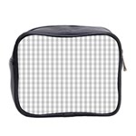 Christmas Silver Gingham Check Plaid Mini Toiletries Bag 2-Side Back